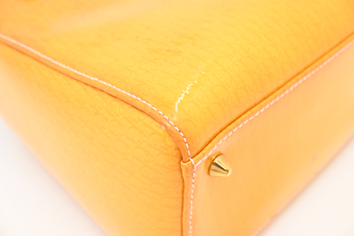Dior Small Lady Dior in Yellow Patent Leather