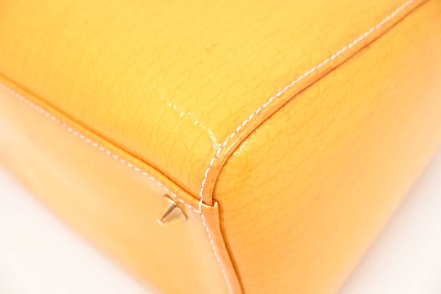 Dior Small Lady Dior in Yellow Patent Leather