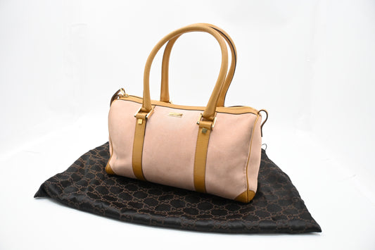 Gucci Boston Bag in Pink Suede Leather