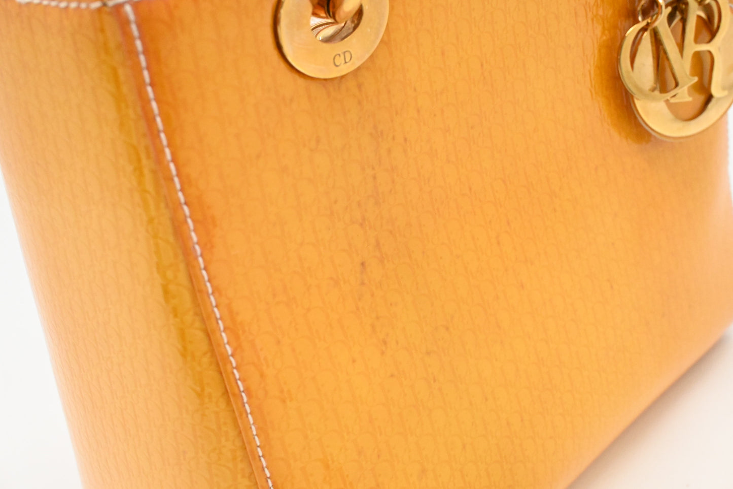Dior Small Lady Dior in Yellow Patent Leather