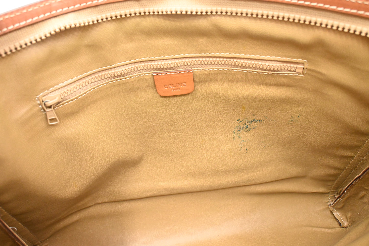 Celine Pouch in Brown Macadam Canvas
