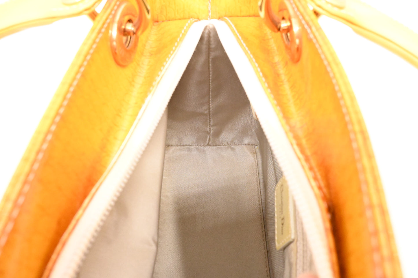 Dior Small Lady Dior in Yellow Patent Leather