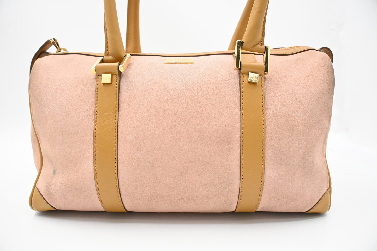 Gucci Boston Bag in Pink Suede Leather