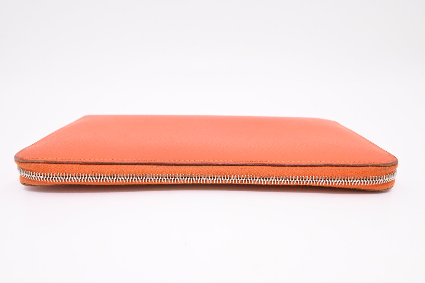 Hermes Azap Silk-in Wallet in Orange Leather