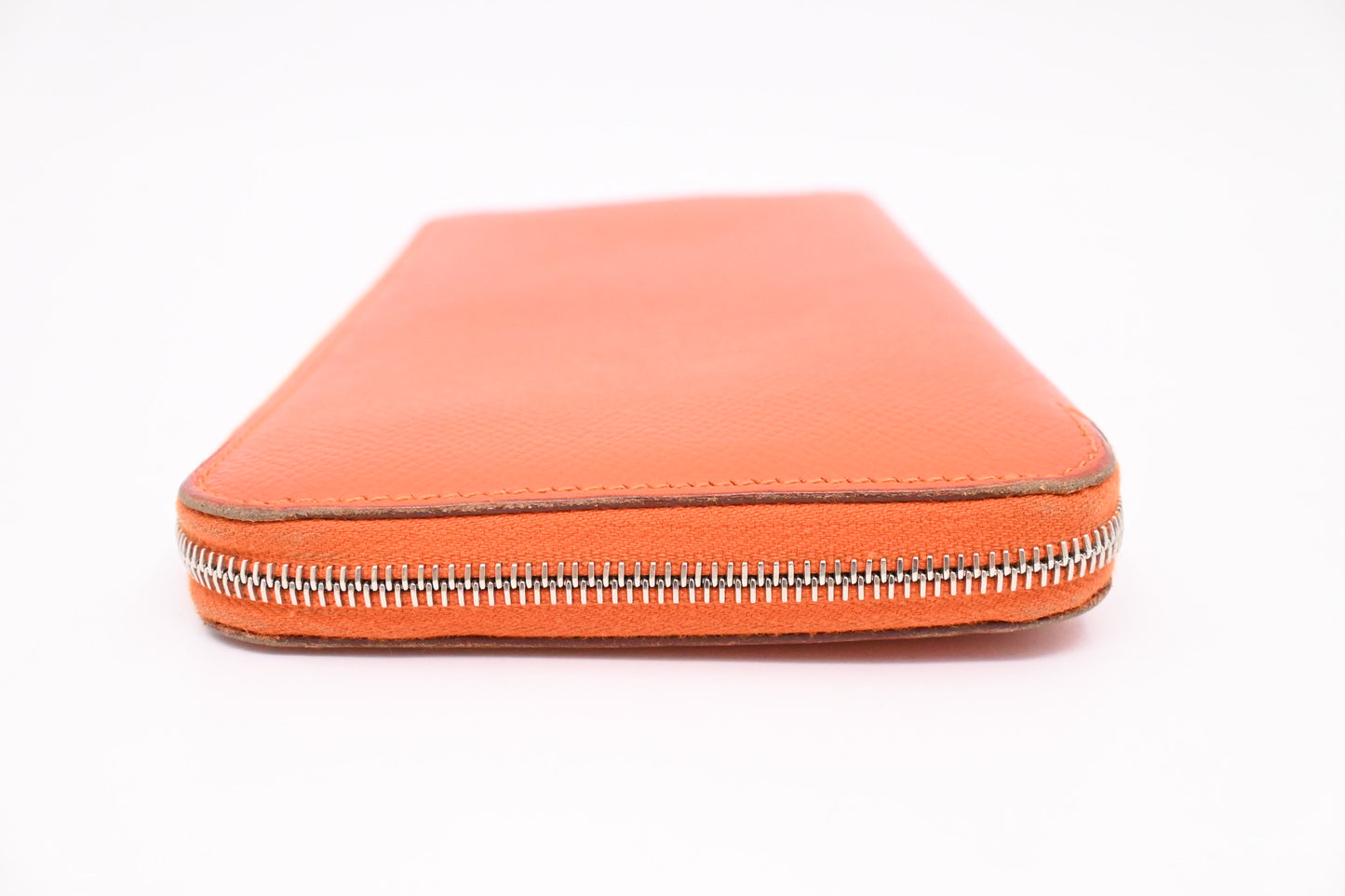 Hermes Azap Silk-in Wallet in Orange Leather