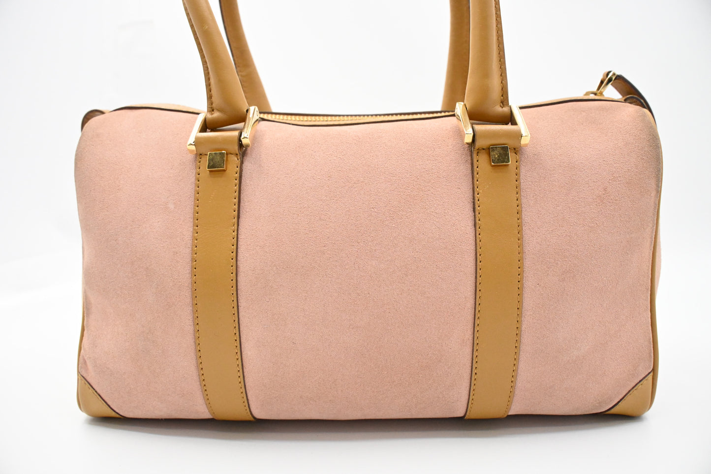 Gucci Boston Bag in Pink Suede Leather
