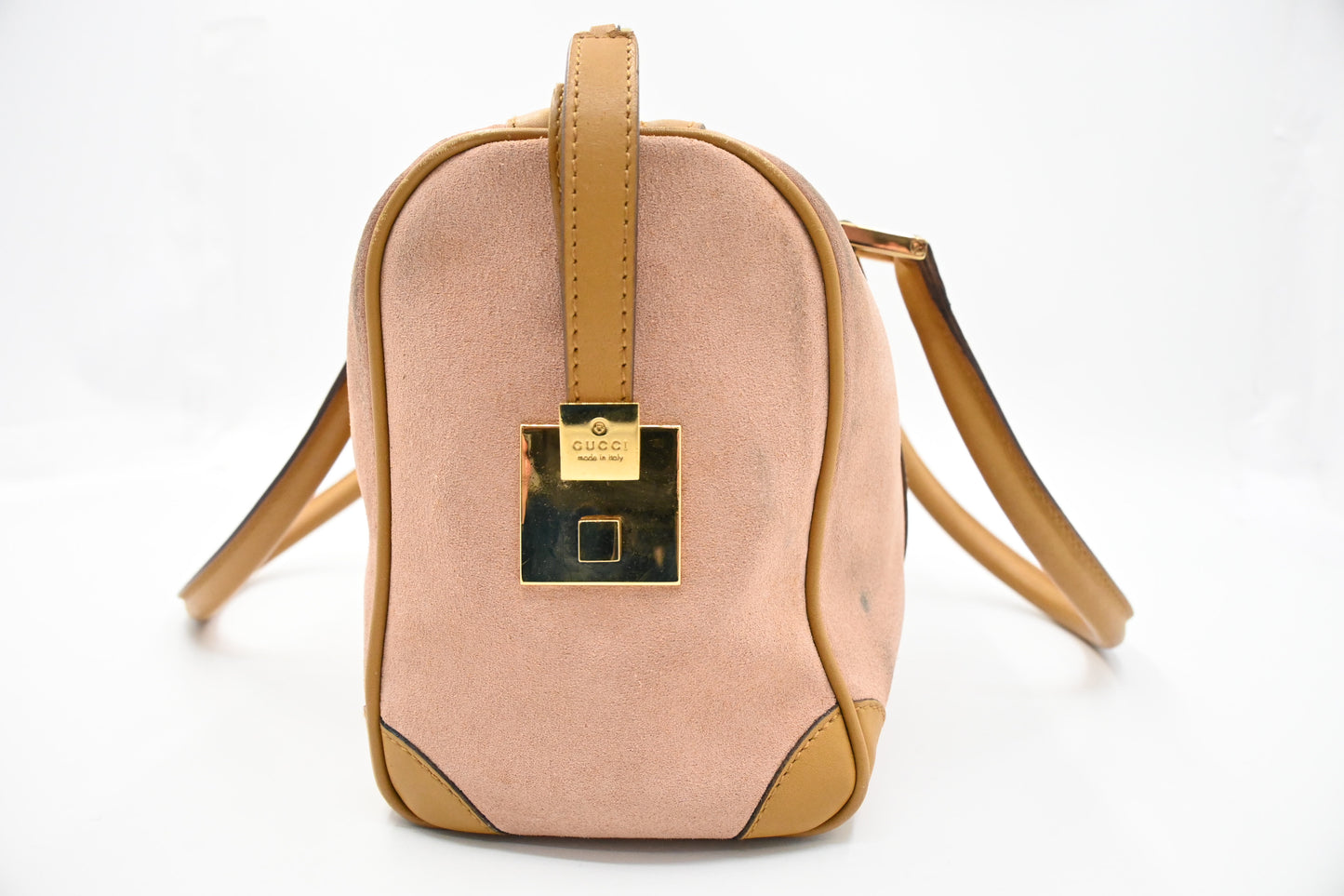 Gucci Boston Bag in Pink Suede Leather