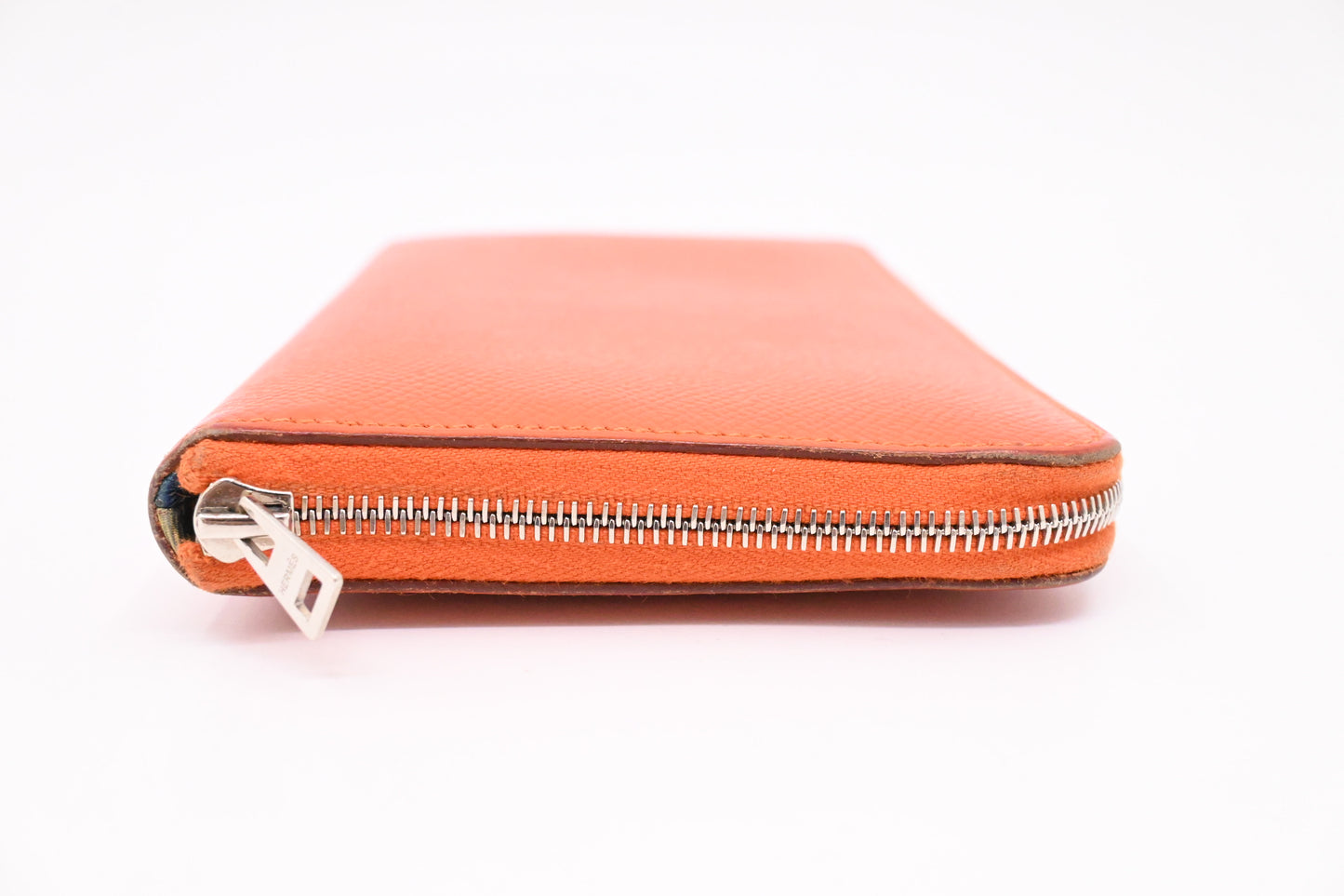 Hermes Azap Silk-in Wallet in Orange Leather