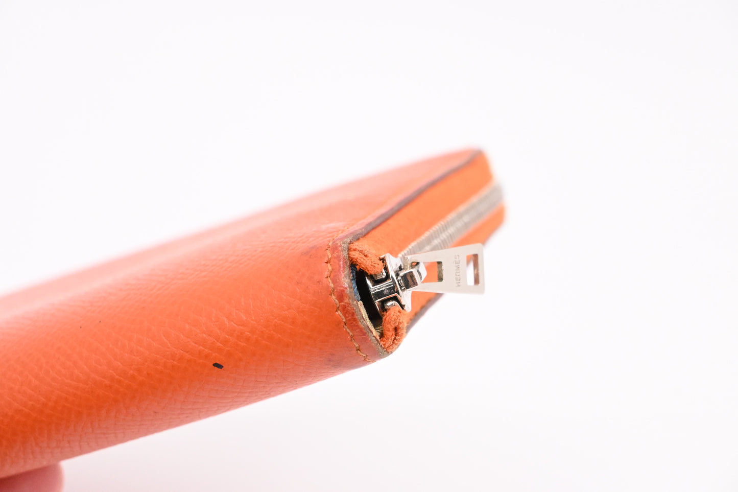 Hermes Azap Silk-in Wallet in Orange Leather