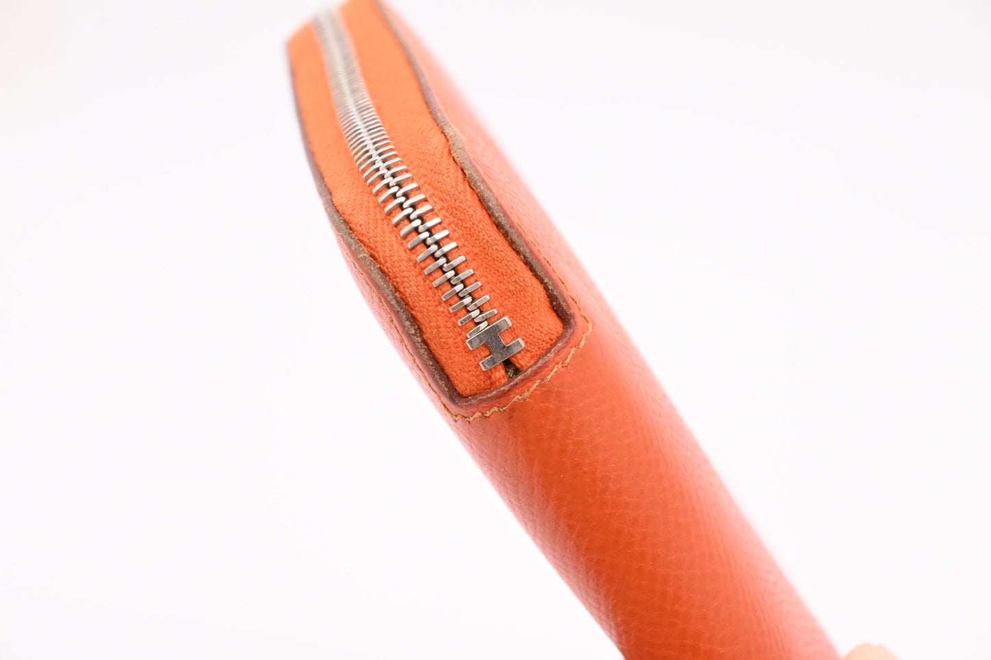 Hermes Azap Silk-in Wallet in Orange Leather