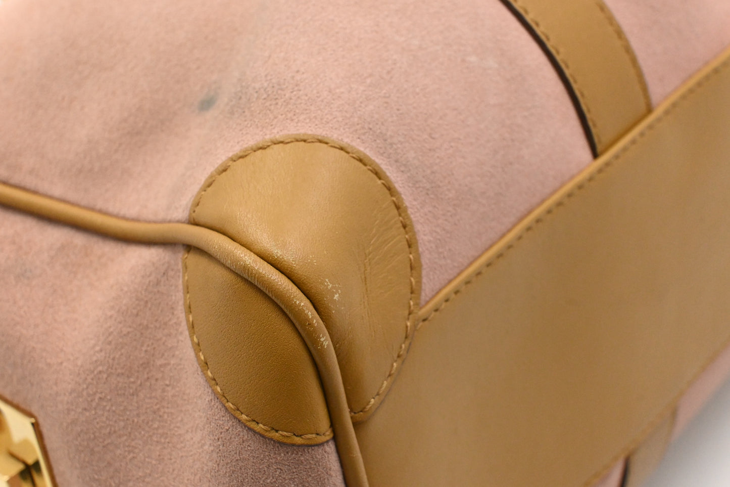 Gucci Boston Bag in Pink Suede Leather