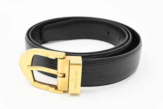 Louis Vuitton Belt in Black Epi Leather