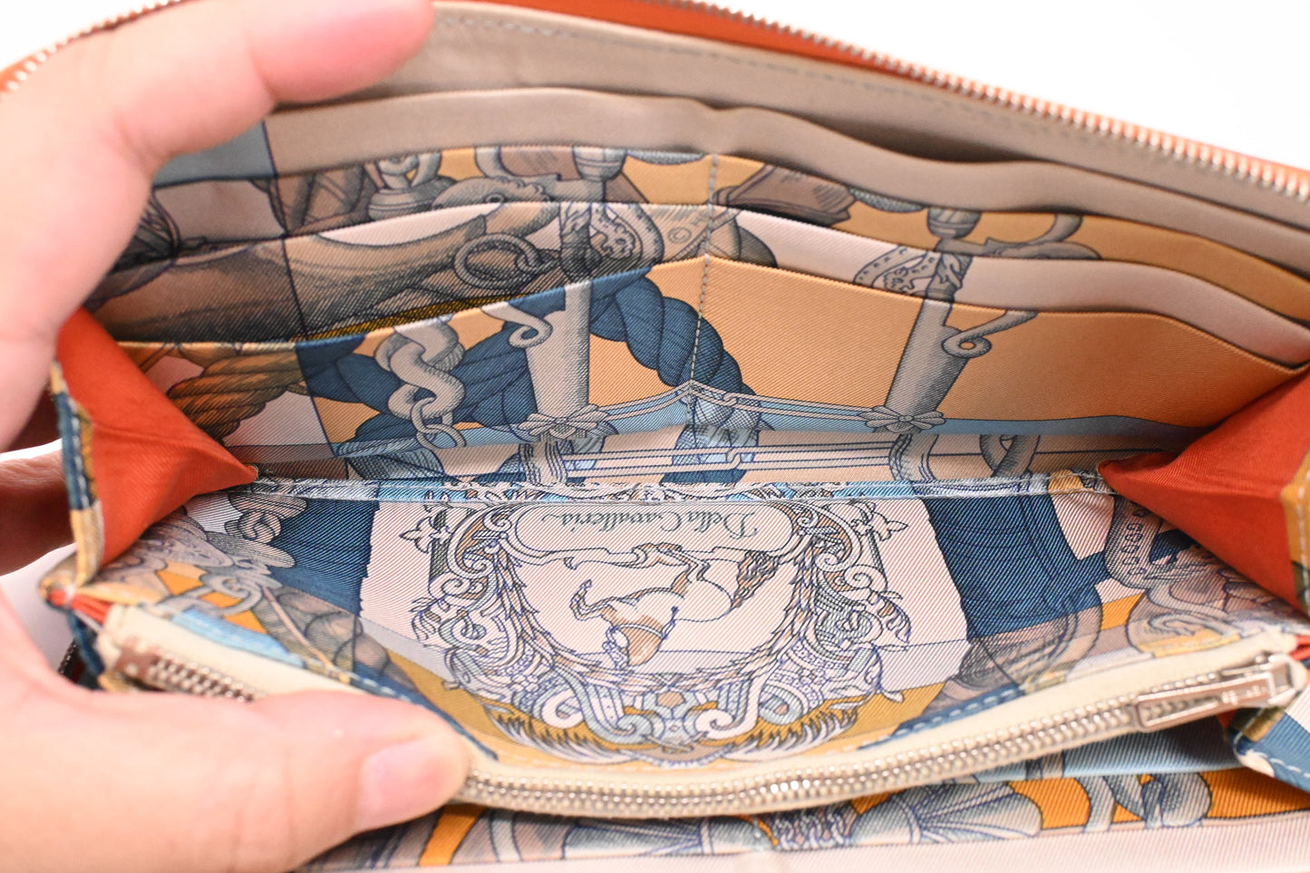 Hermes Azap Silk-in Wallet in Orange Leather