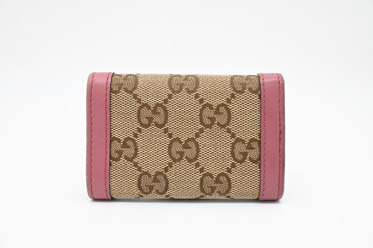 Gucci Key Case in Supreme Canvas and Pink Leather