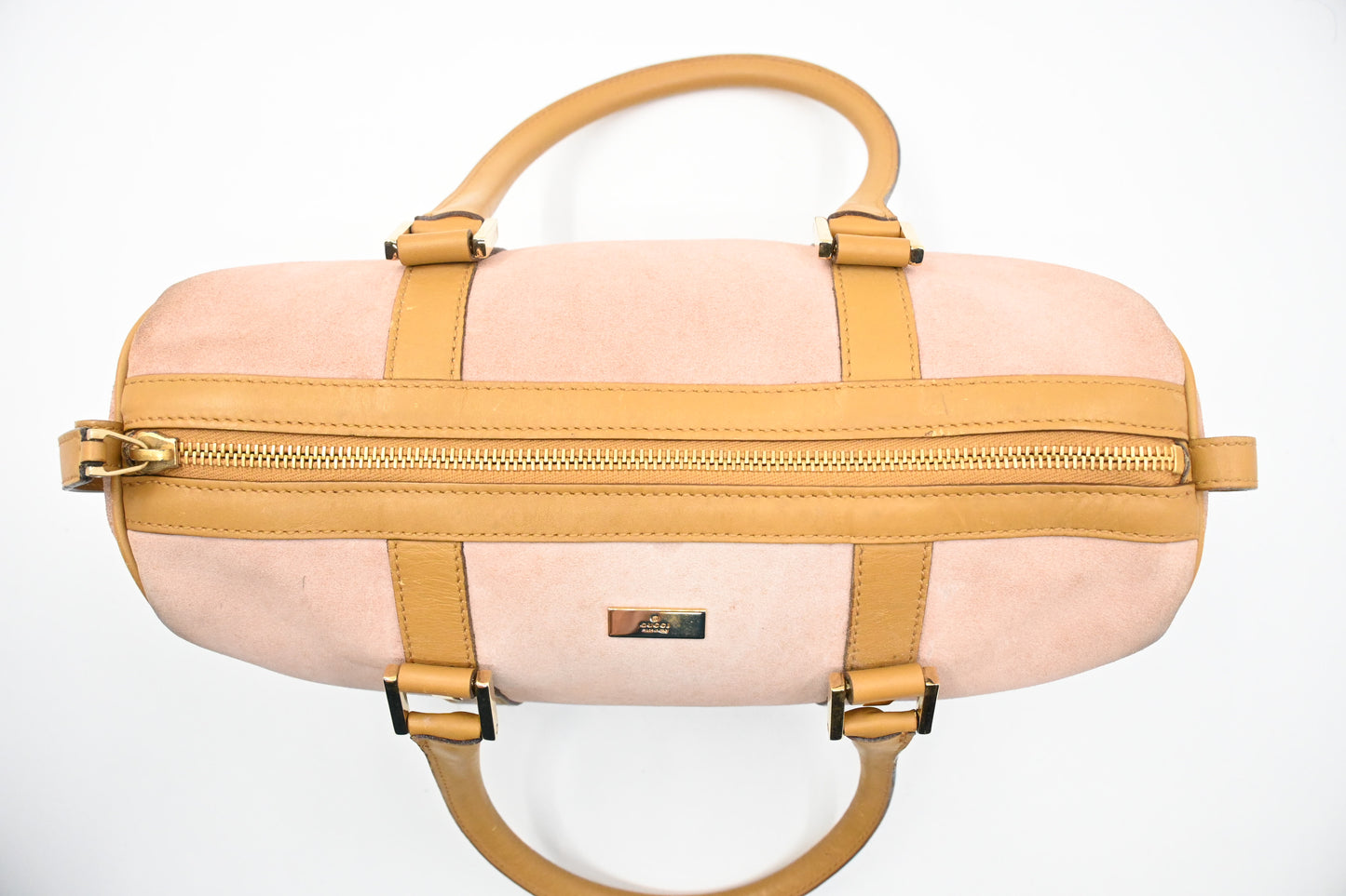 Gucci Boston Bag in Pink Suede Leather