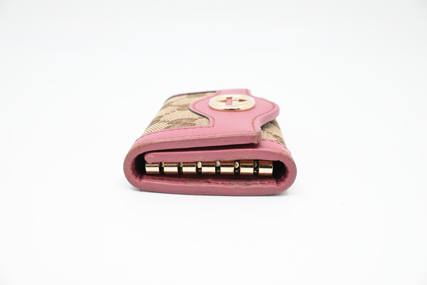 Gucci Key Case in Supreme Canvas and Pink Leather