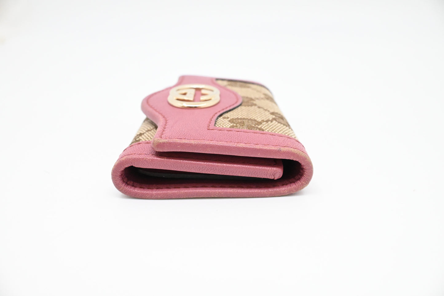 Gucci Key Case in Supreme Canvas and Pink Leather