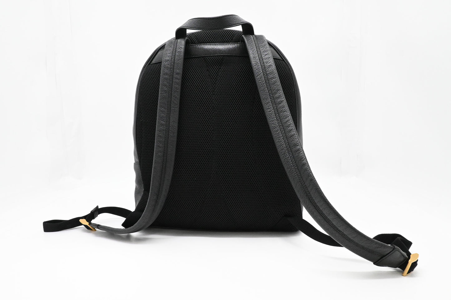 Gucci Logo Print Backpack in Black Leather