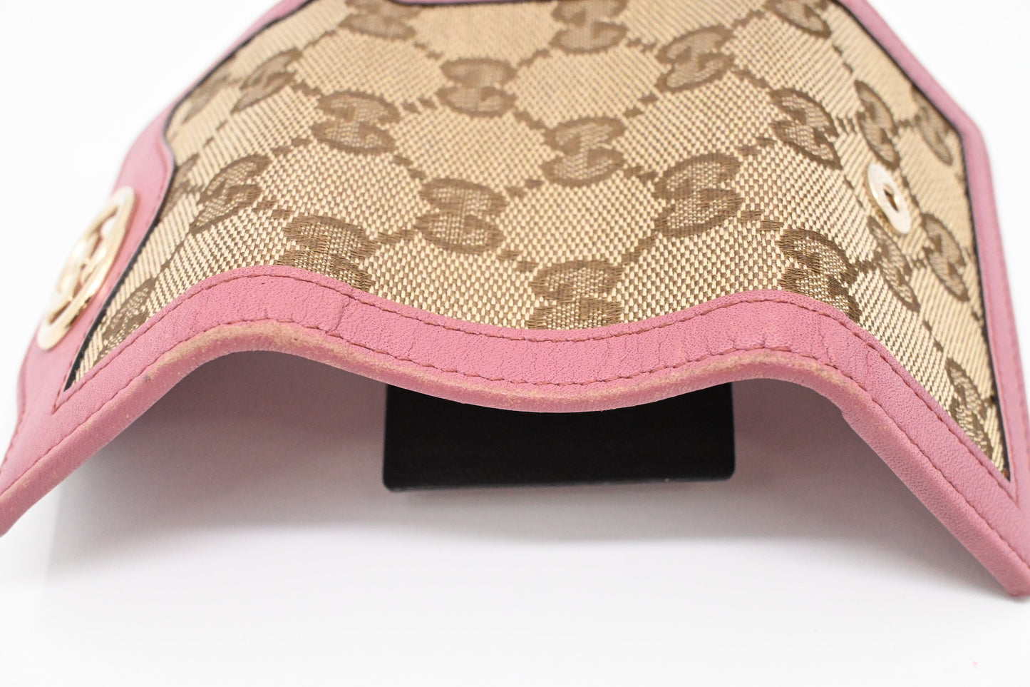 Gucci Key Case in Supreme Canvas and Pink Leather