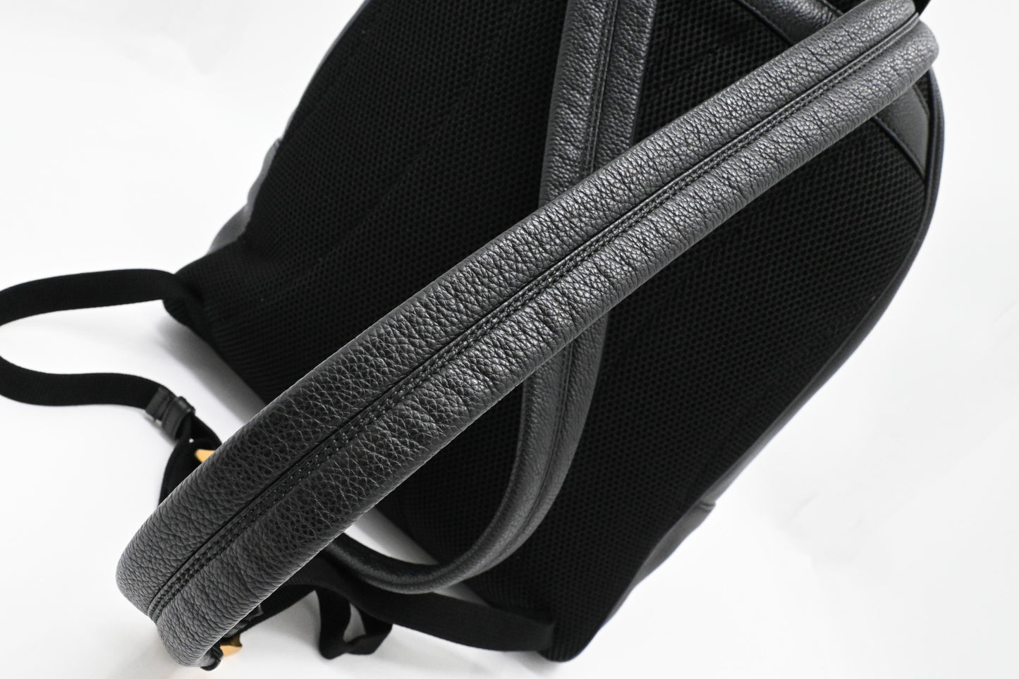 Gucci Logo Print Backpack in Black Leather