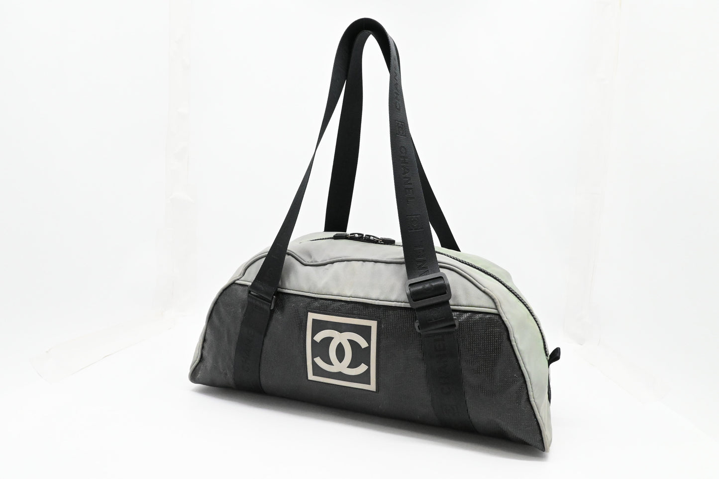 Chanel Duffle Sports Line Bag in Green and Black Canvas
