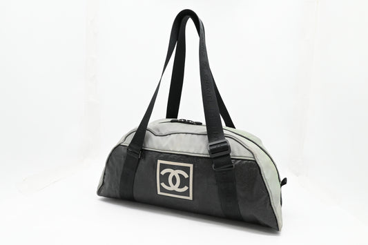 Chanel Duffle Sports Line Bag in Green and Black Canvas