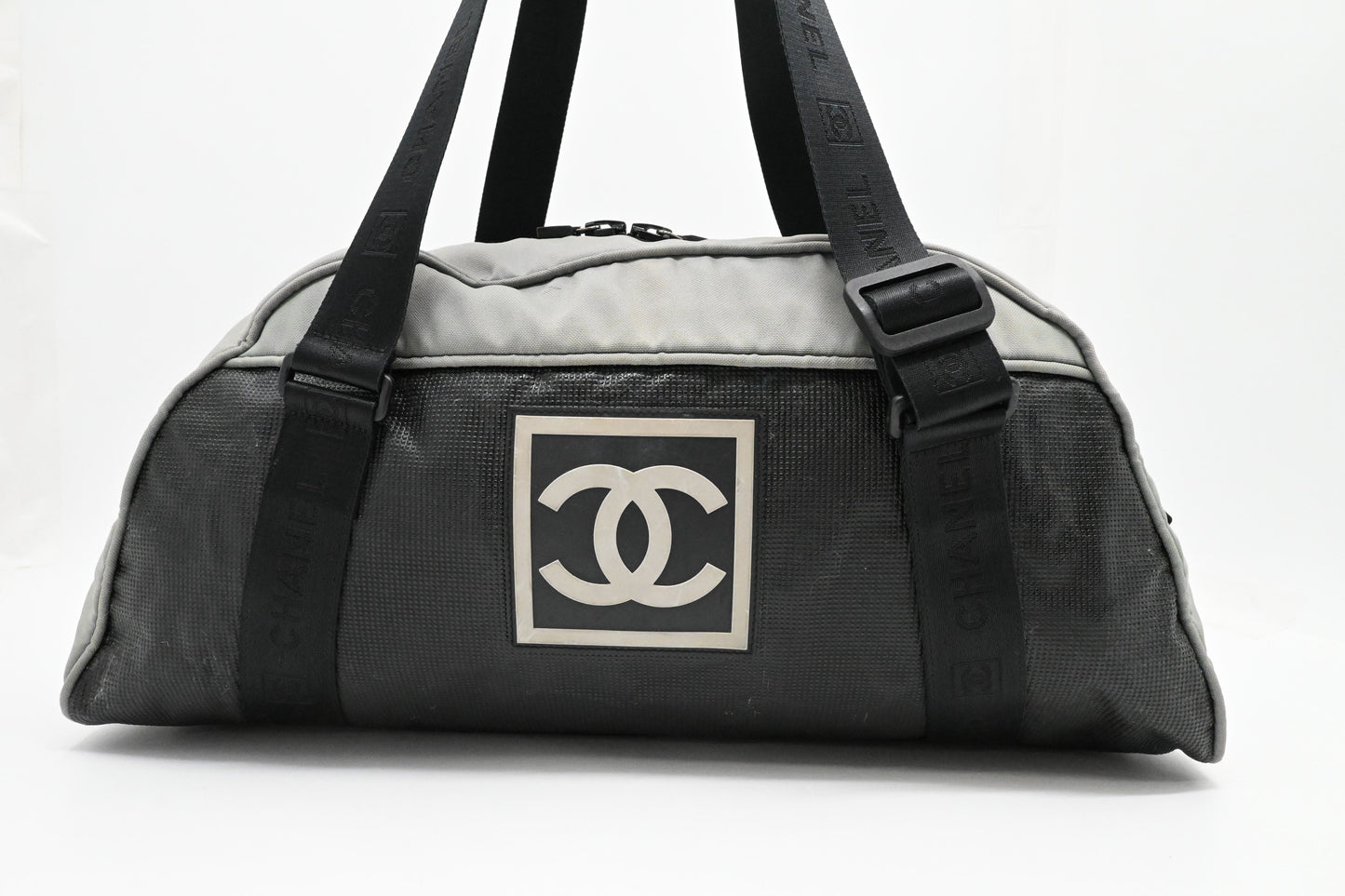 Chanel Duffle Sports Line Bag in Green and Black Canvas