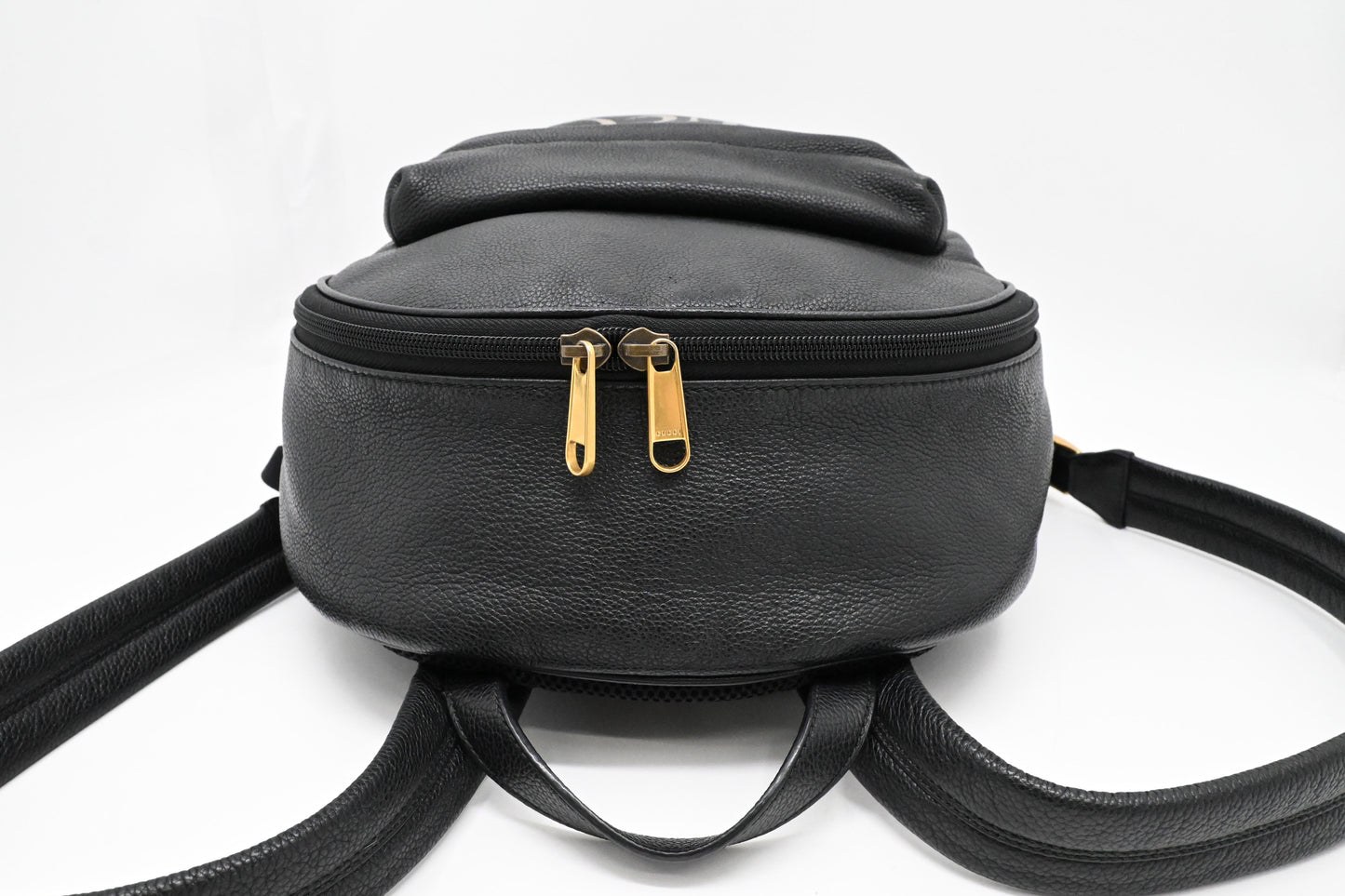 Gucci Logo Print Backpack in Black Leather