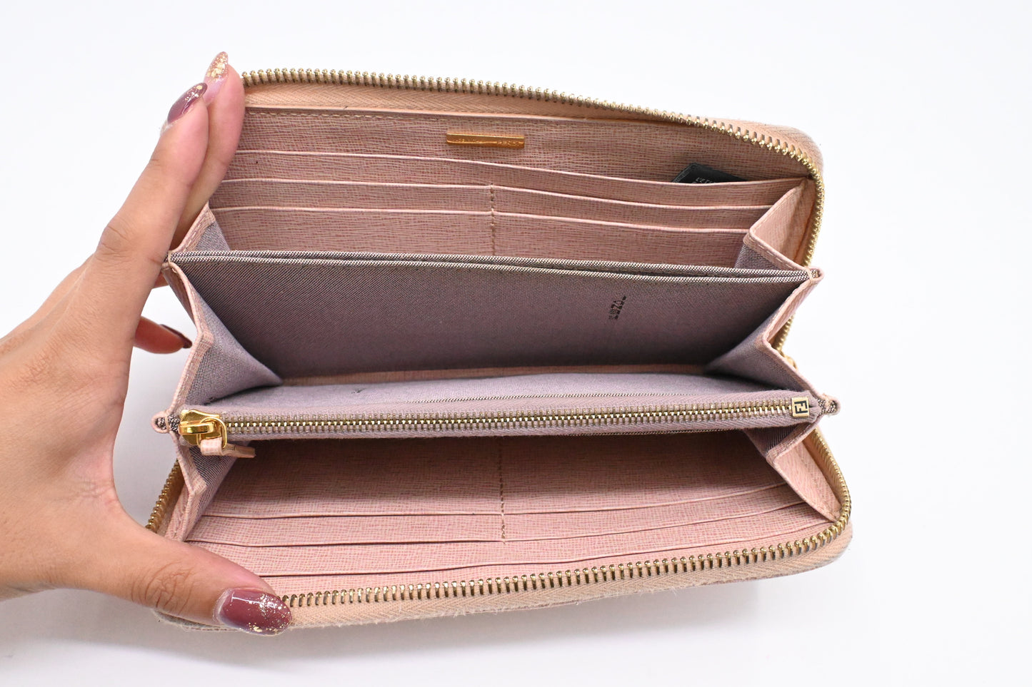 Fendi Zippy Wallet in Pink Leather