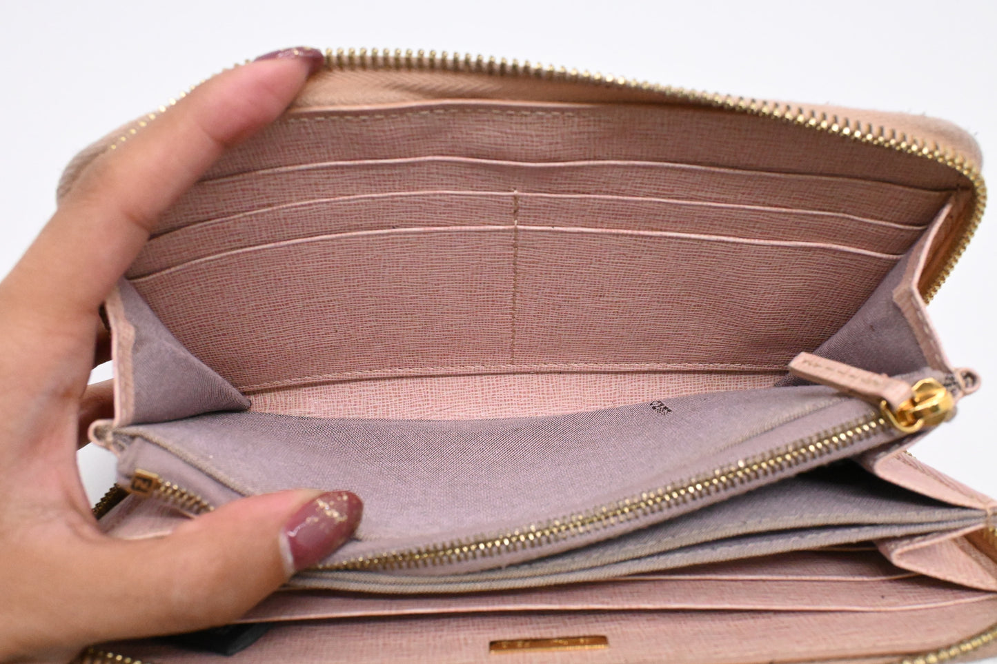 Fendi Zippy Wallet in Pink Leather