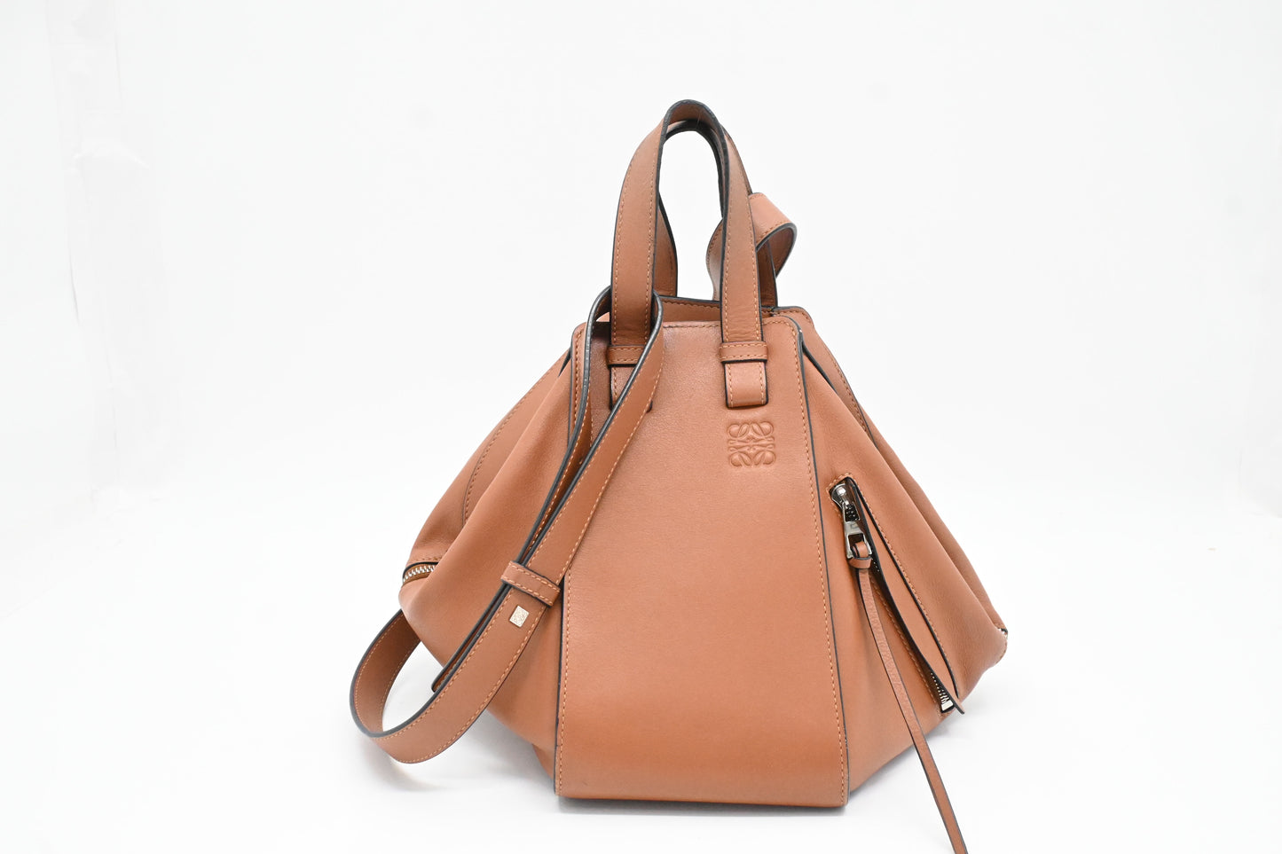 Loewe Mini Hammock in Brown Leather