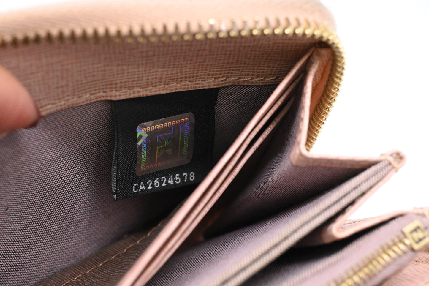Fendi Zippy Wallet in Pink Leather