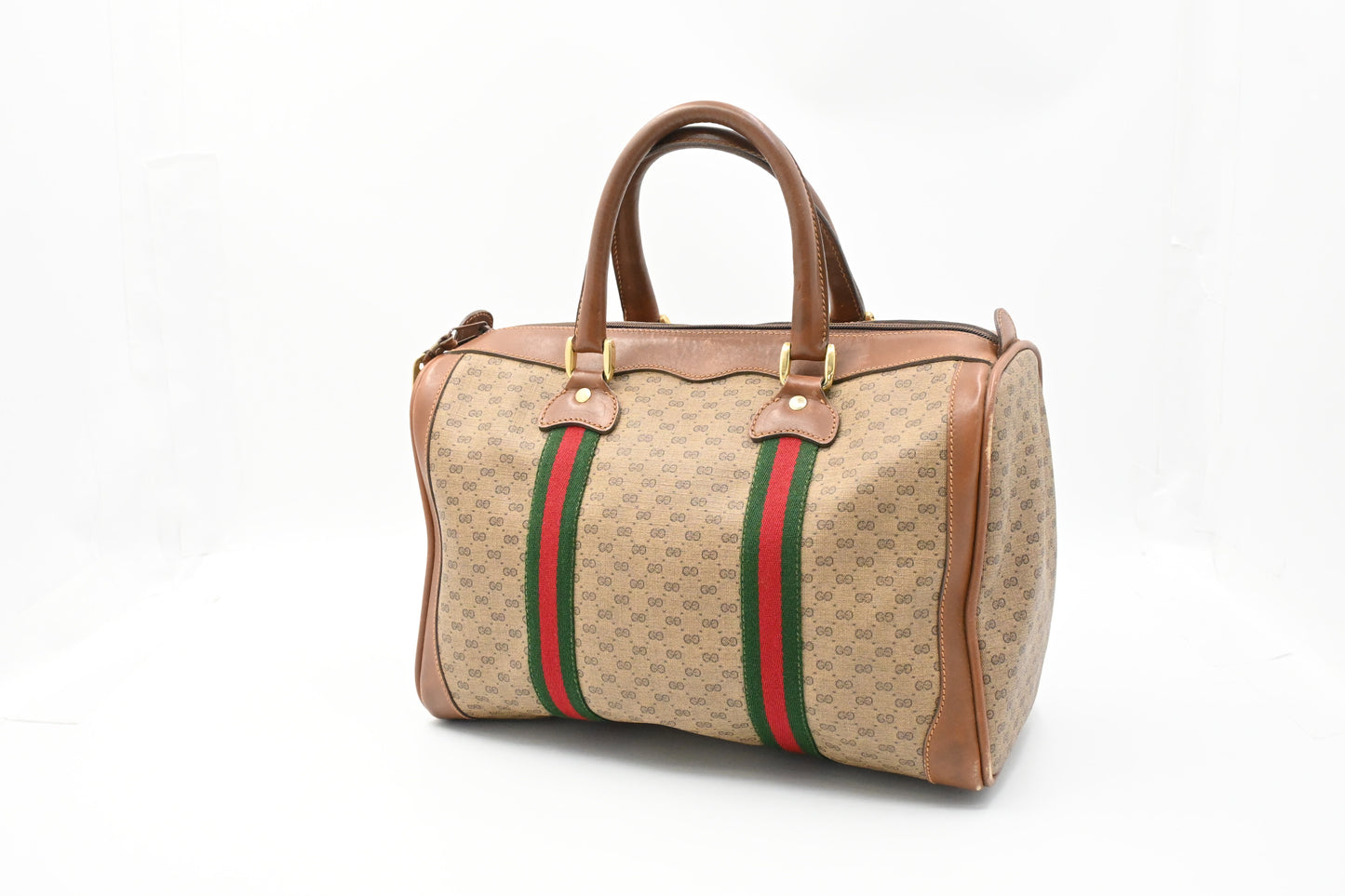 Gucci Sherry Line Boston Bag in GG Diamante Canvas