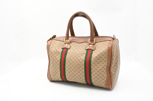 Gucci Sherry Line Boston Bag in GG Diamante Canvas