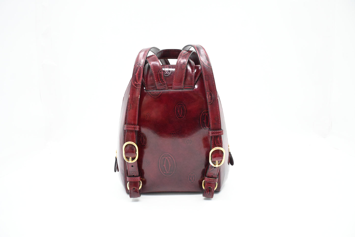 Cartier Happy Birthday Backpack in Burgundy Patent Leather