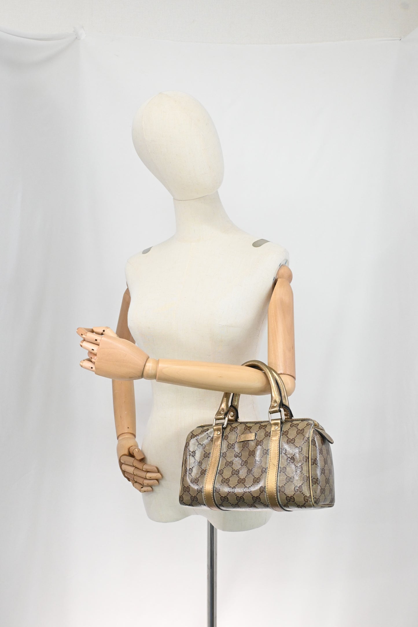 Gucci Boston Bag Mini in Gold Leather