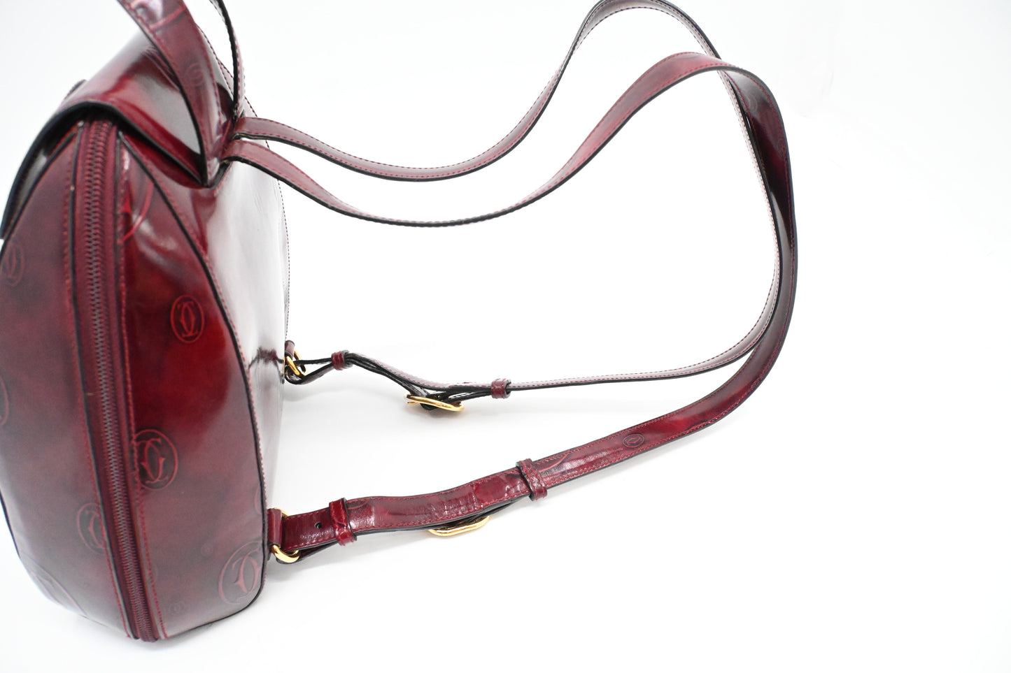 Cartier Happy Birthday Backpack in Burgundy Patent Leather