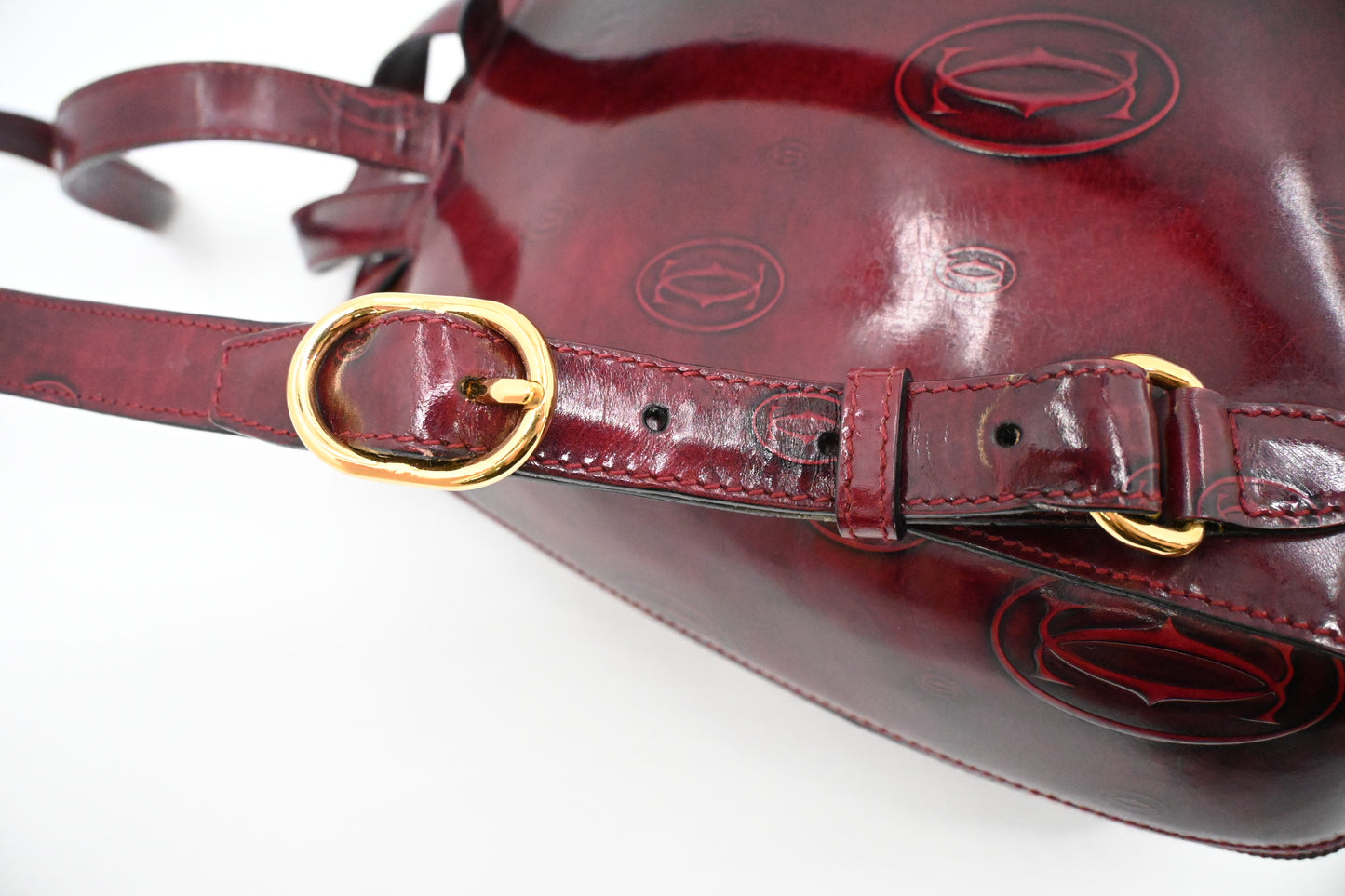 Cartier Happy Birthday Backpack in Burgundy Patent Leather