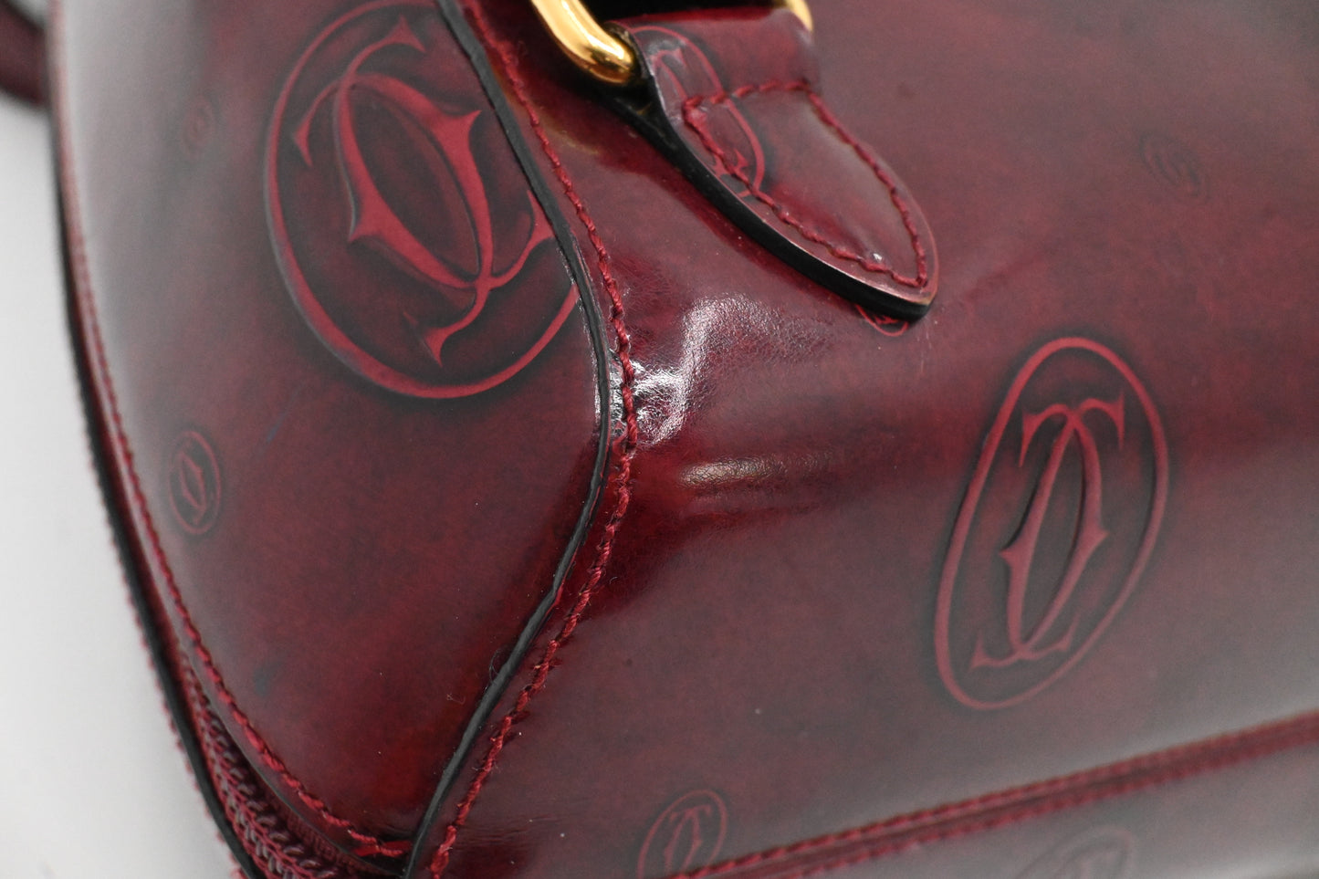 Cartier Happy Birthday Backpack in Burgundy Patent Leather