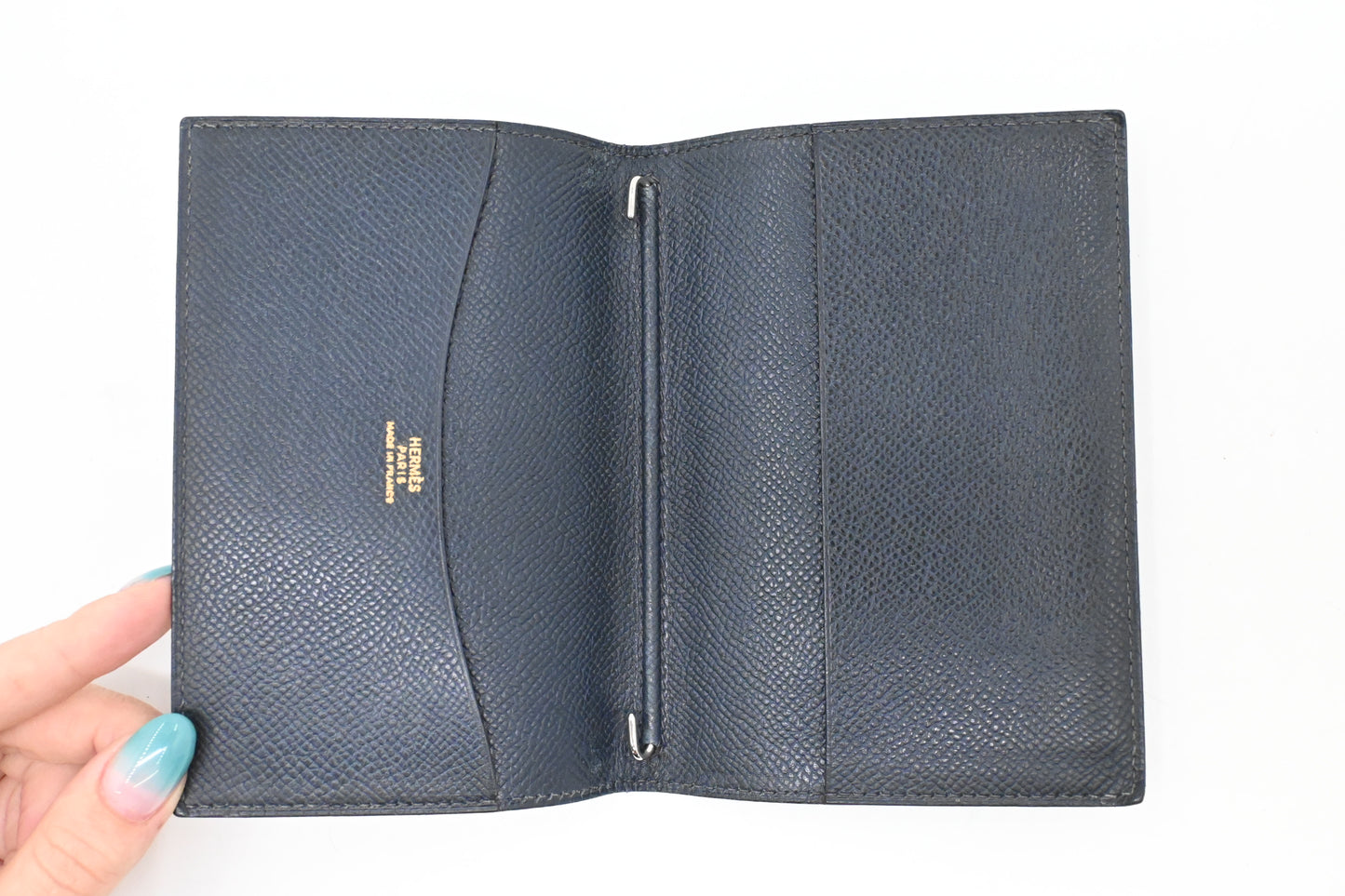 Hermes Agenda Cover in Blue Leather