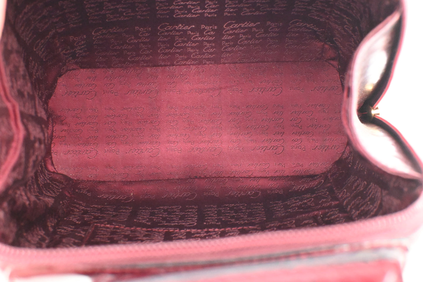 Cartier Happy Birthday Backpack in Burgundy Patent Leather