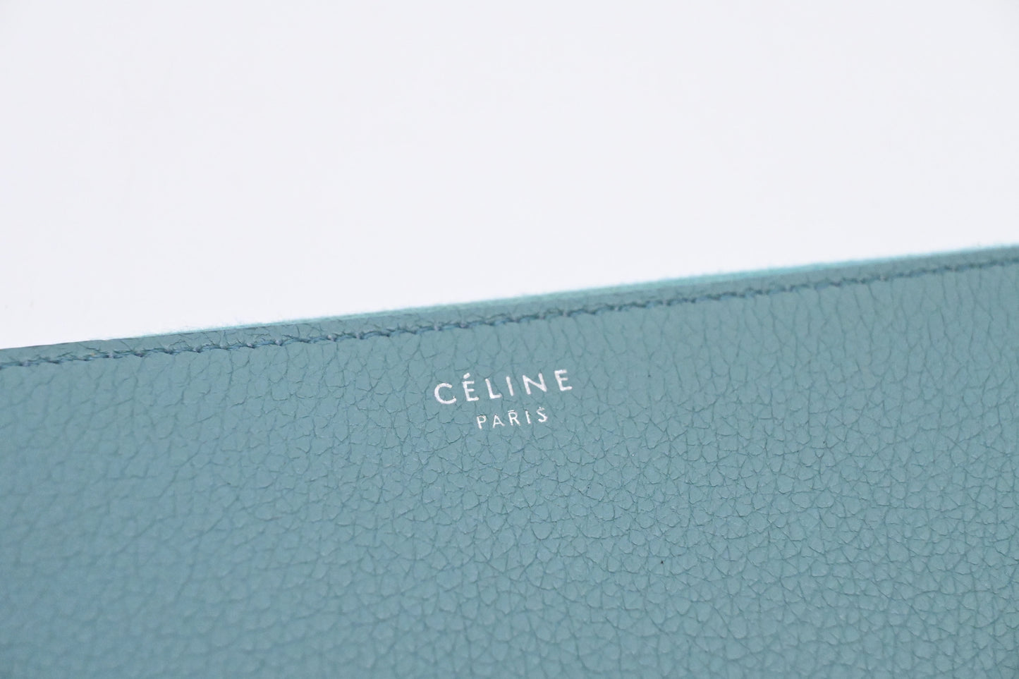 Celine Long Zippy Wallet in Teal Leather