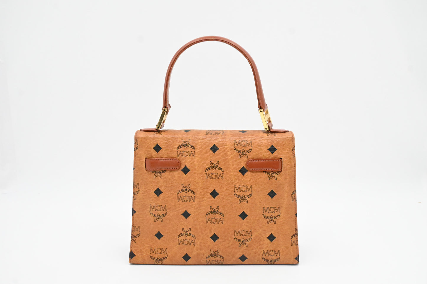 MCM Mini Kelly in Cognac Visetos Canvas