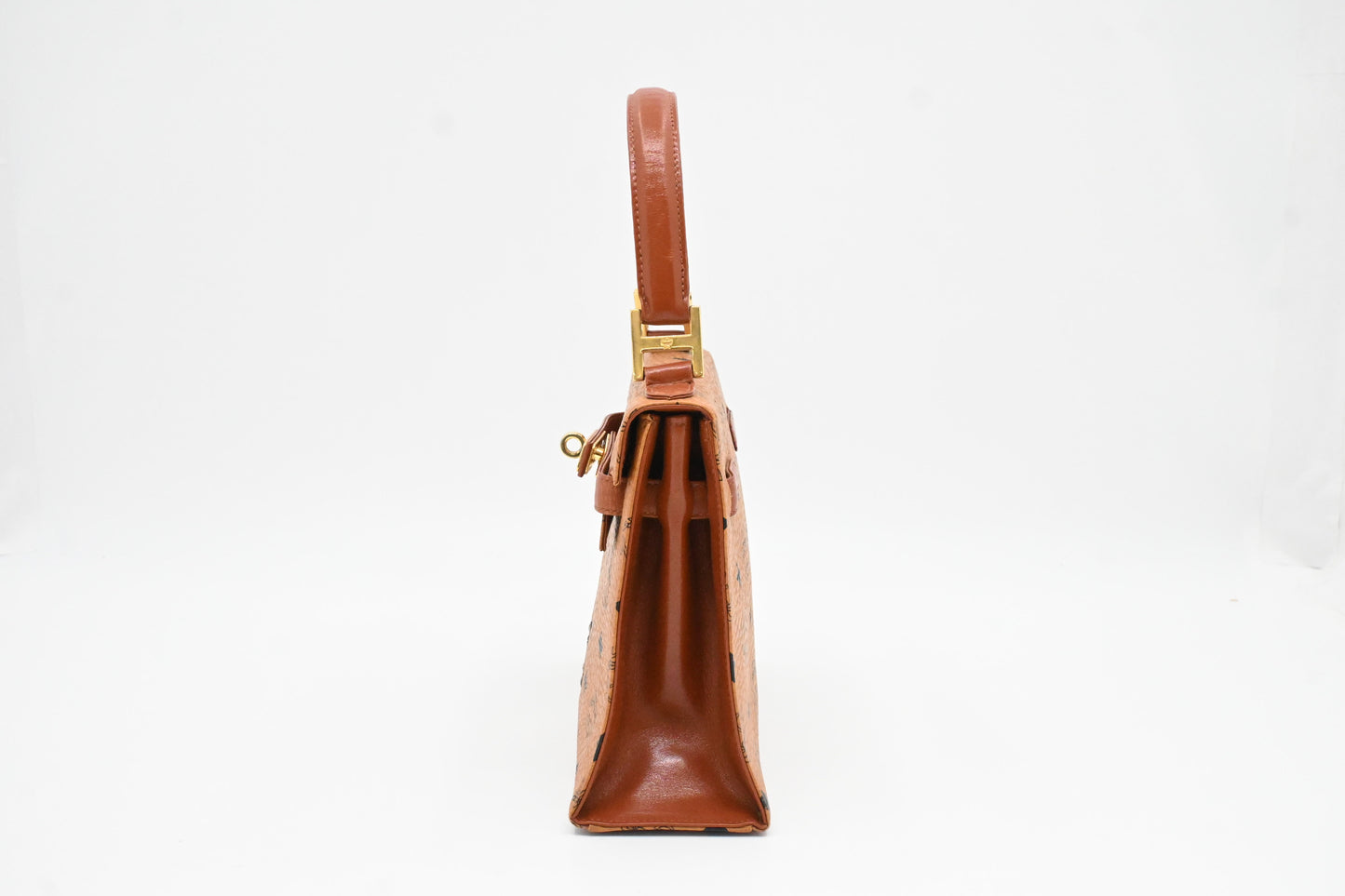 MCM Mini Kelly in Cognac Visetos Canvas