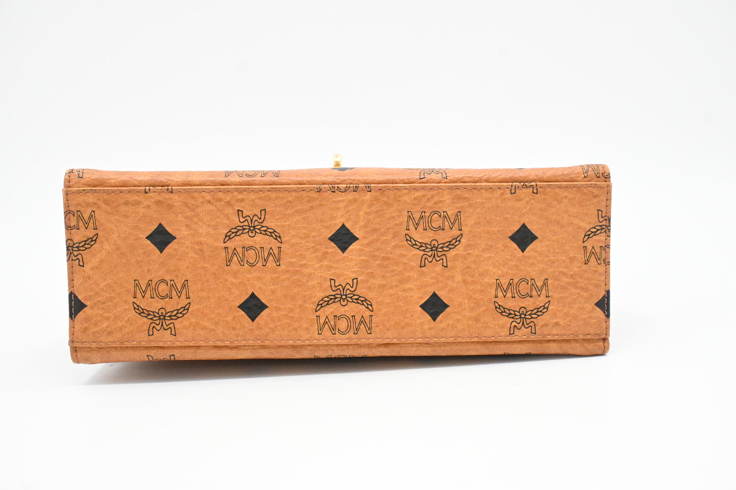 MCM Mini Kelly in Cognac Visetos Canvas
