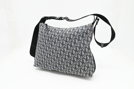 Dior Diorissimo Trotteur Messenger Bag in Blue Oblique Canvas