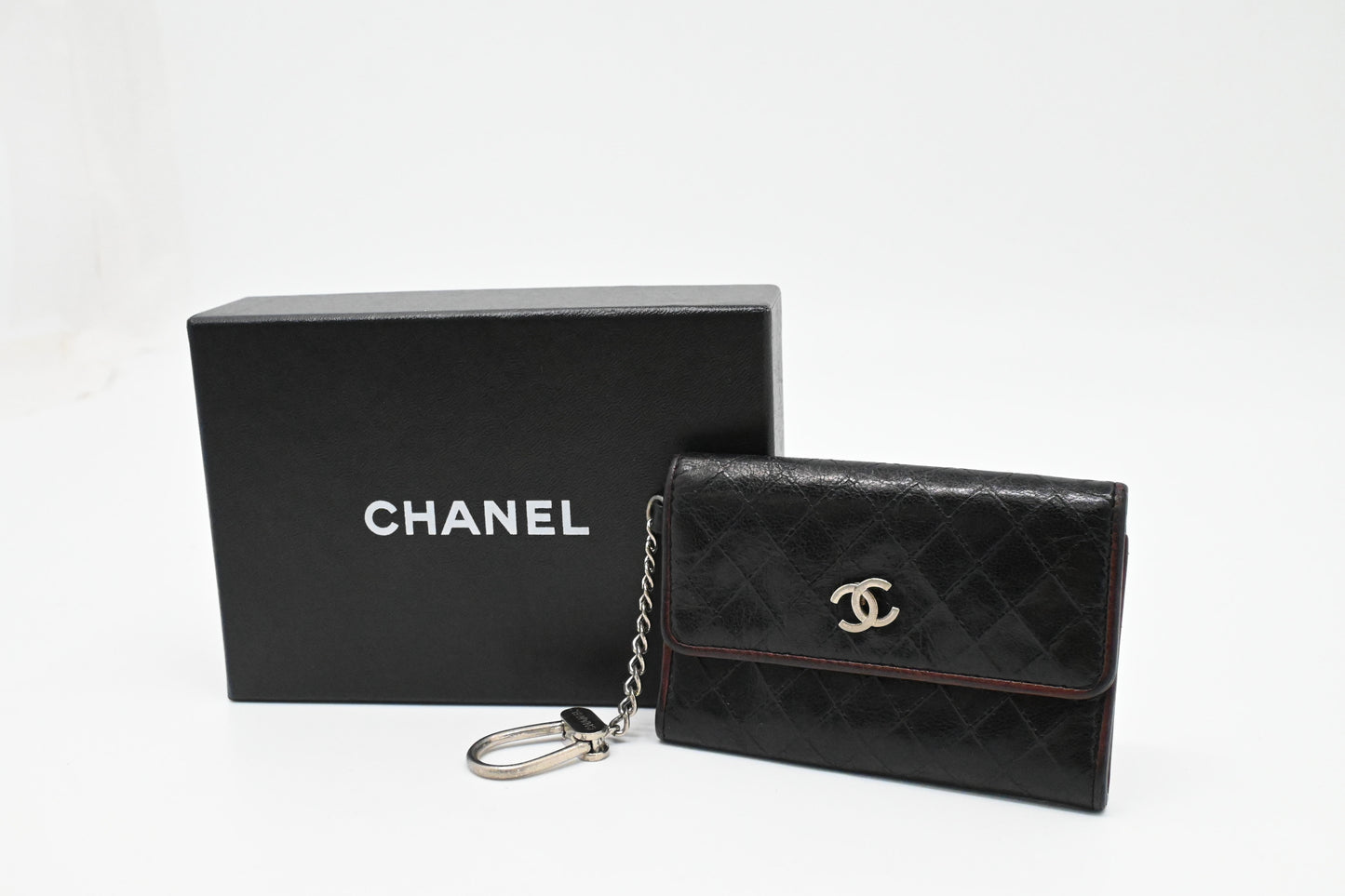 Chanel Coin Case in Black Matelasse Leather