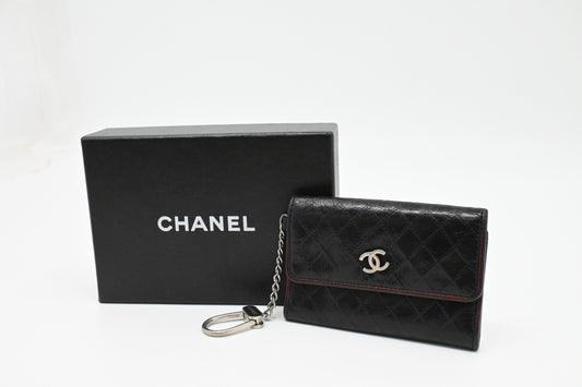 Chanel Coin Case in Black Matelasse Leather