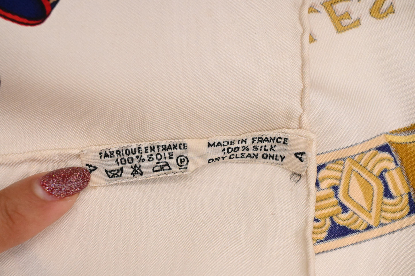 Hermes 'Les Rubain du Cheval' Carre 90 in White Silk