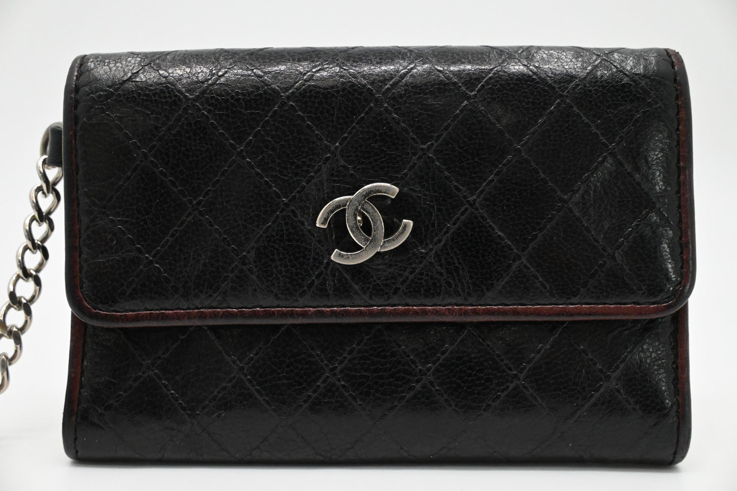 Chanel Coin Case in Black Matelasse Leather
